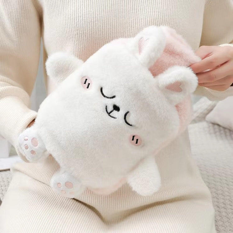 1L Hot Water Bag Dual Hands Plush Cute Hand Warmer