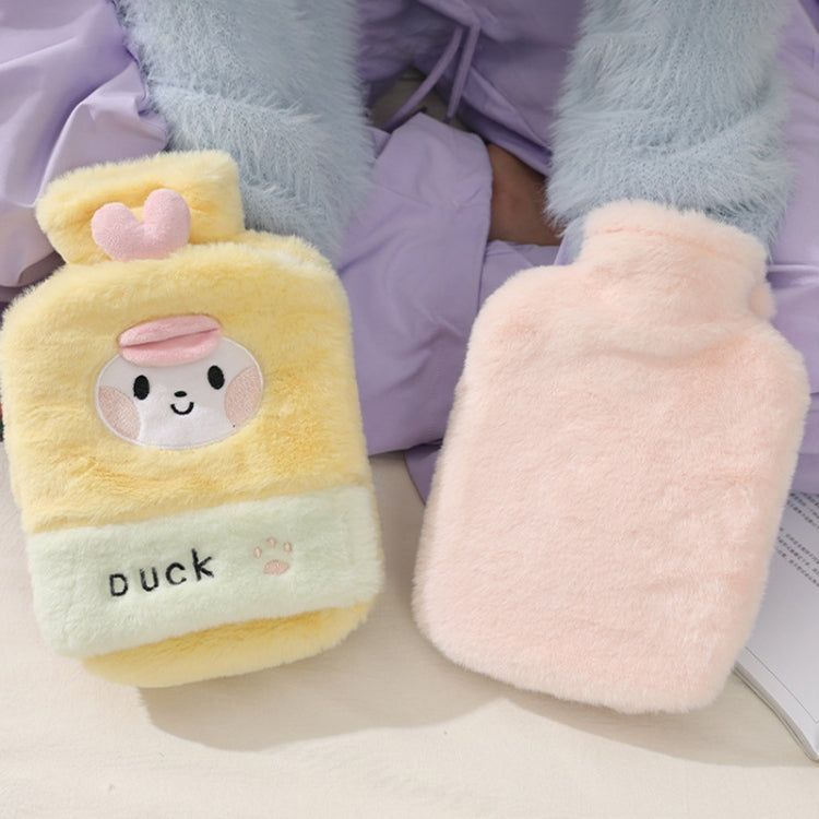 1L Hot Water Bag Dual Hands Plush Cute Hand Warmer