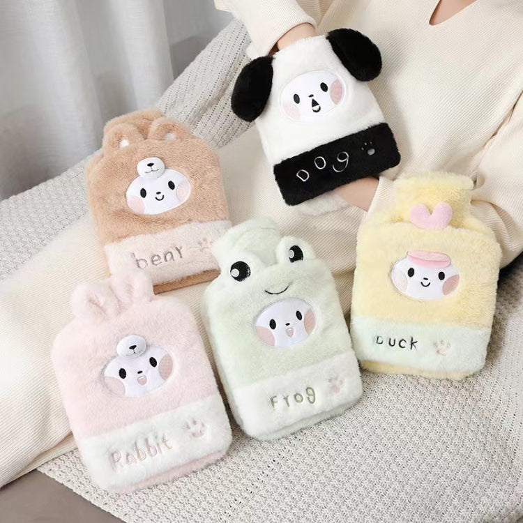 1L Hot Water Bag Dual Hands Plush Cute Hand Warmer