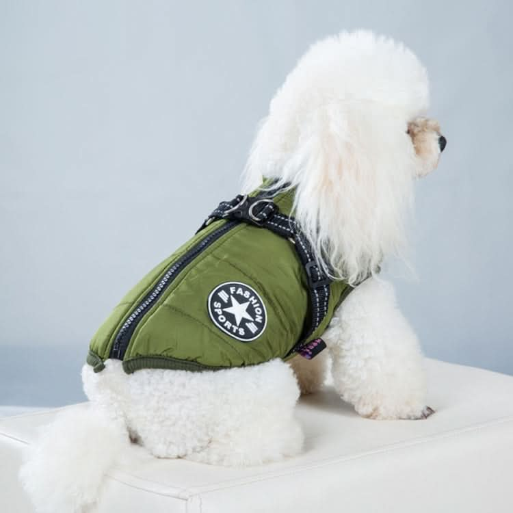 Dog Clothing Chest Back All-in-one Winter Coat Thickened Cotton Vest - Reluova