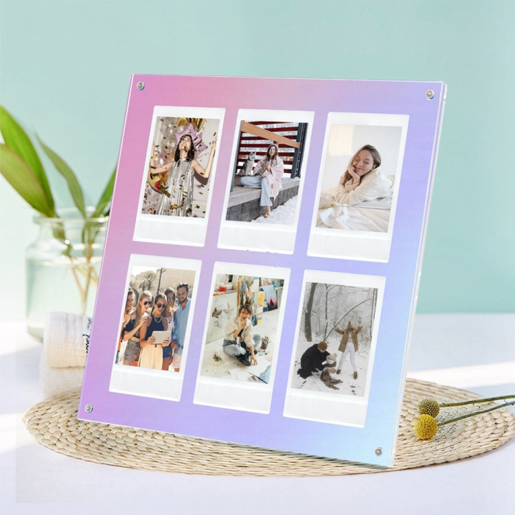 Six Palace Grid Color 3 Inch Three-Dimensional Magnet Photo Frame For Polaroids