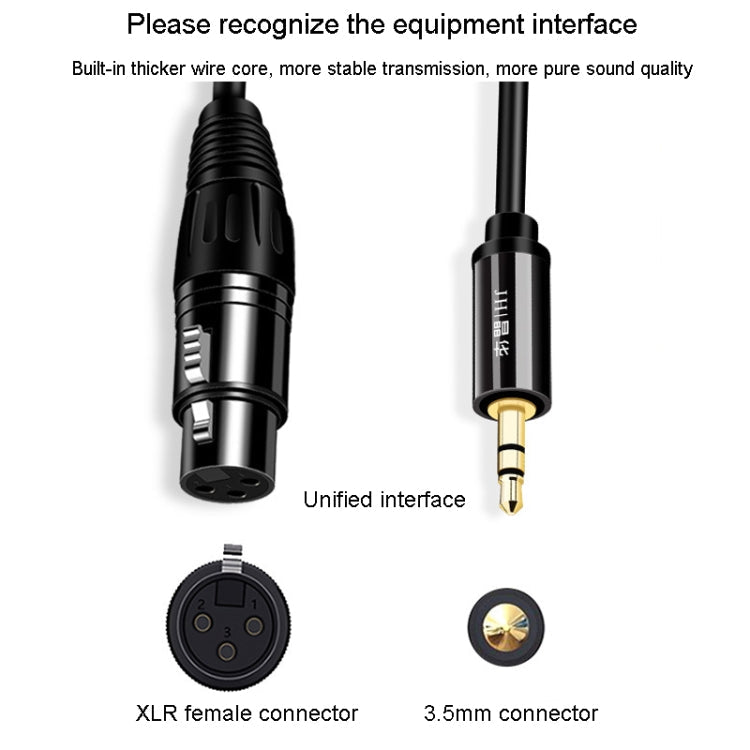 JINGHUA 3.5mm Male To XLR Female Microphone Cable Computer Mixer Audio Cable Reluova