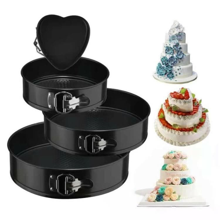 4 In 1 4 Inch /7 Inch /9 Inch /10 Inch  1 Heart and 3 Round Bakeware Cake Molds Baking Pans-Reluova