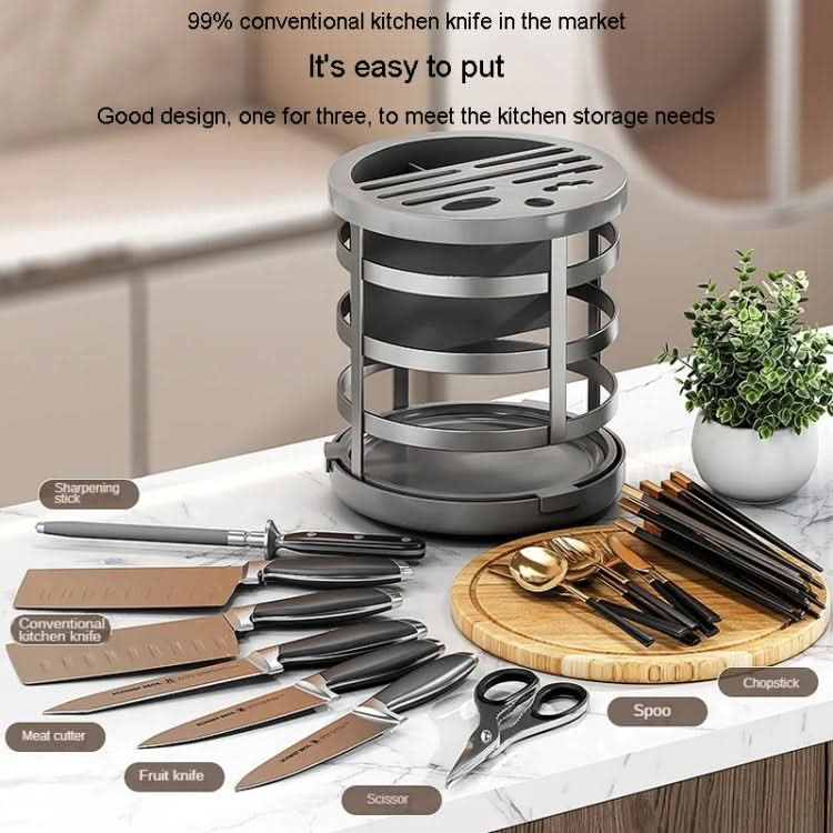 Home Thicken Knife Organizer Chopstick Cylinder Kitchen Drainage Countertop Shelf Reluova