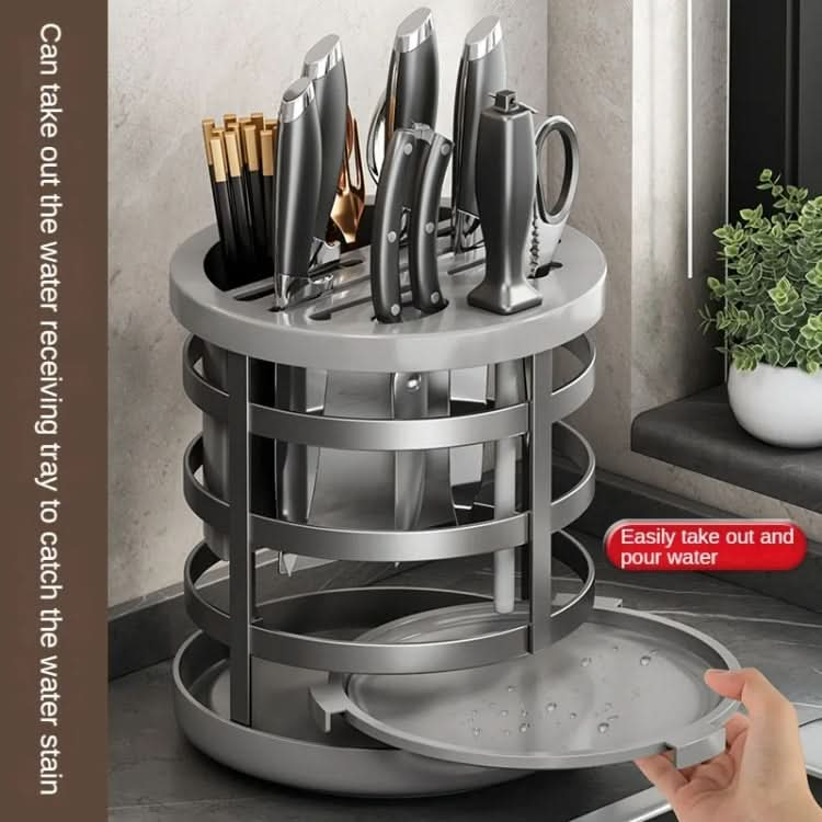 Home Thicken Knife Organizer Chopstick Cylinder Kitchen Drainage Countertop Shelf Reluova