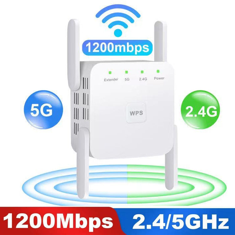 1200Mbps 2.4G / 5G WiFi Extender Booster Repeater Supports Ethernet Port