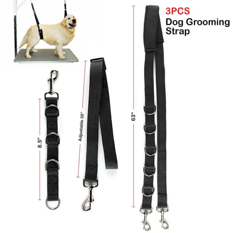 3pcs /Set Pet Bathing Beauty Table Fixed Lanyard Dog Tow Rope(Black)-Reluova