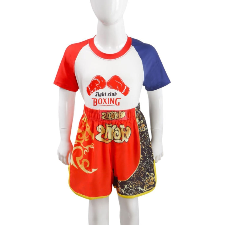 ZhuoAo Boxing Costumes Kids Sparring Fighting Shorts Muay Thai Free Fighting Tights Set, Series 1