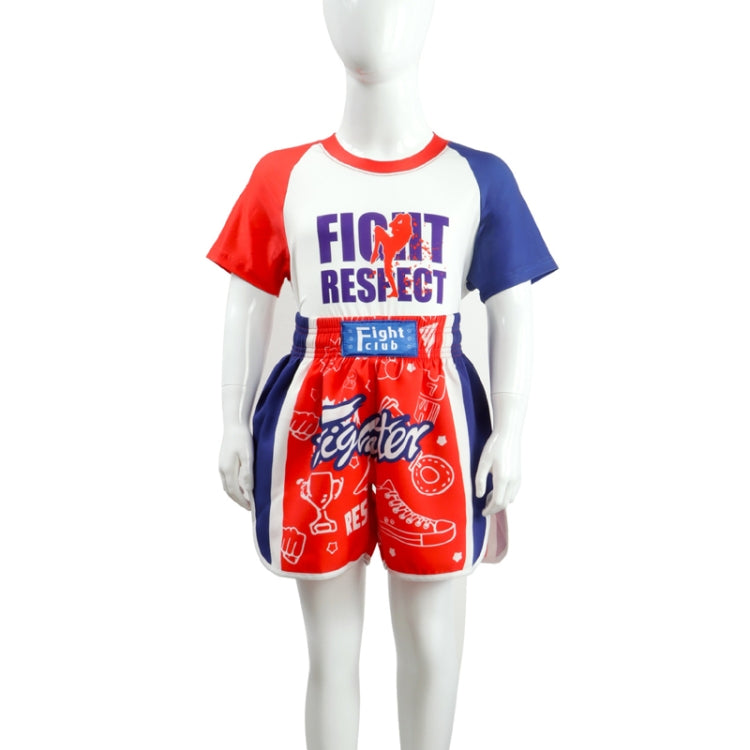 ZhuoAo Boxing Costumes Kids Sparring Fighting Shorts Muay Thai Free Fighting Tights Set, Series 1 Reluova