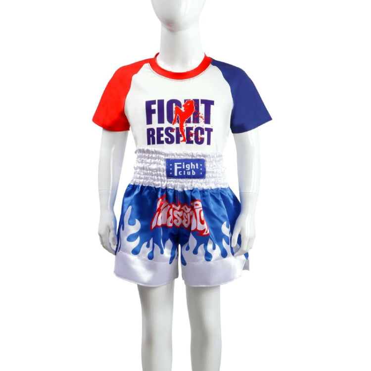 ZhuoAo Boxing Costumes Kids Sparring Fighting Shorts Muay Thai Free Fighting Tights Set, Series 2