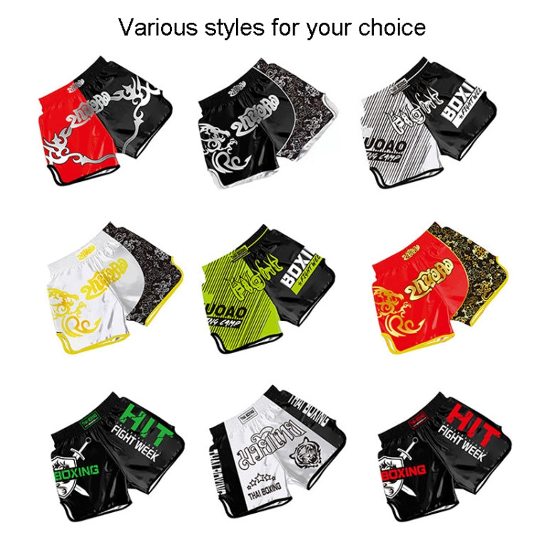 ZhuoAo Boxing Costumes Kids Sparring Fighting Shorts Muay Thai Free Fighting Tights Set, Series 2