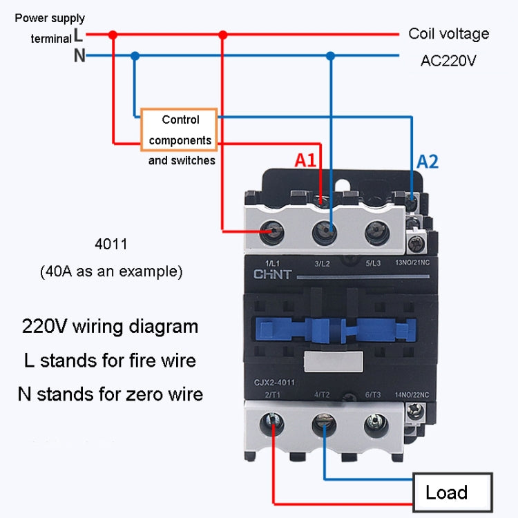 220V Silver Alloy Contacts Multi-Purpose Single-Phase AC Contactor Reluova