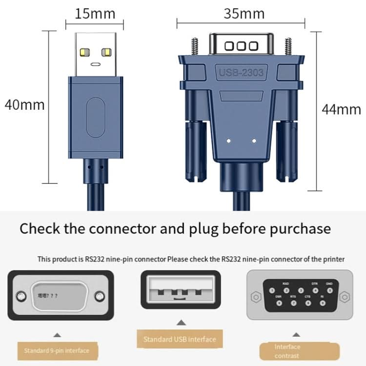 JINGHUA USB To RS232 Serial Cable DB9 Pin COM Port Computer Converter My Store