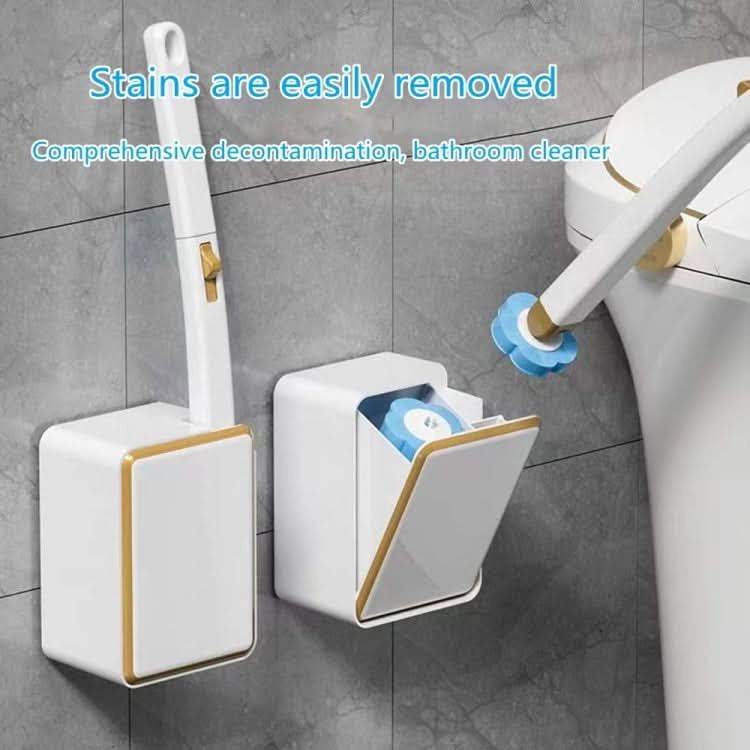 Disposable Toilet Brush Set Wall-mounted Throwable Bathroom Cleaning Brush With Cleaning Solution