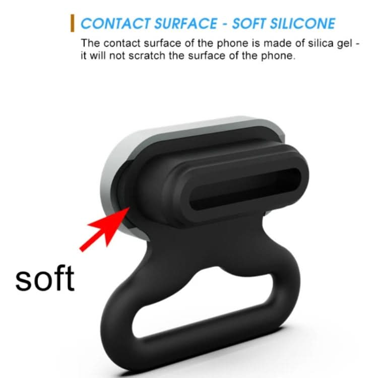 2 In 1 Phone Charging Port Silicone Dust Plug + Lanyard Patch Set