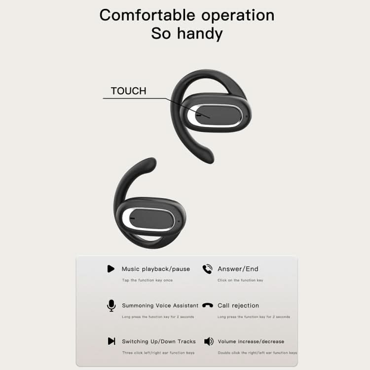 T35 OWS Adjustable Ear-Hook Call Noise Reduction Wireless Bluetooth 5.3 Earphones