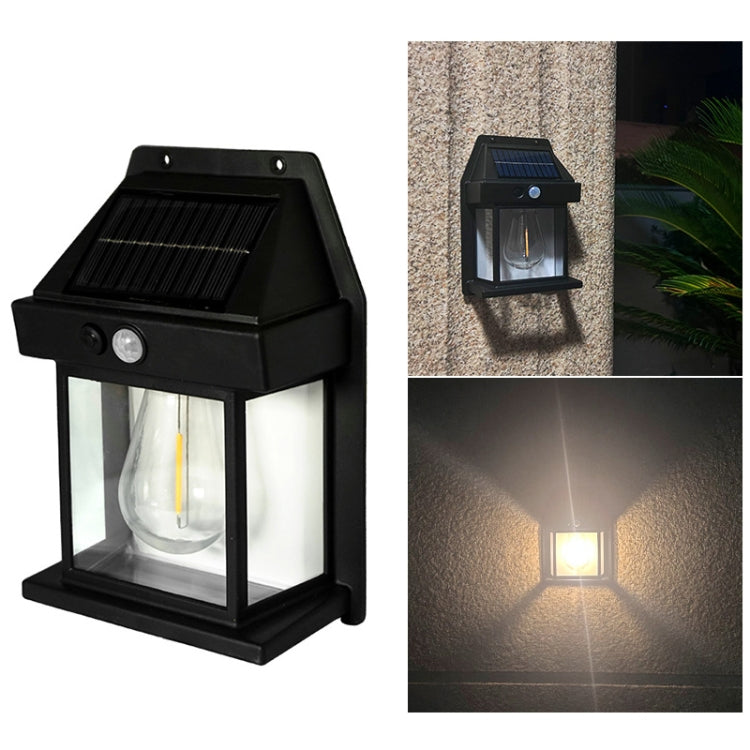 Solar Outdoor Tungsten Wall Light 3 Modes Body Sensing Waterproof Garden Villa Night Light