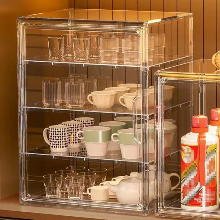 Stackable Transparent Storage Box Magnetic Suction Bookcase Handbag Display Rack