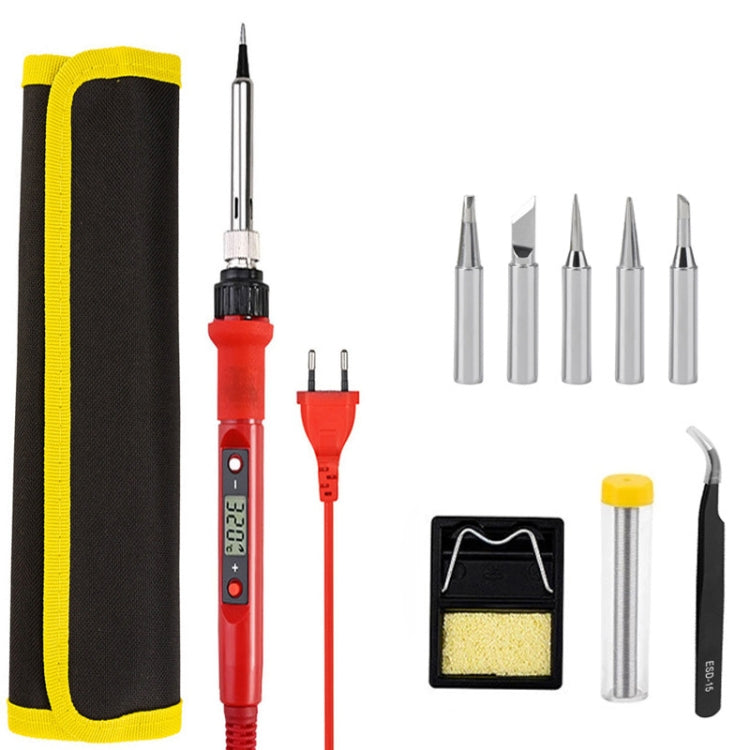 10pcs/ Set 80W Internal Heating Welding Digital Display Soldering Iron Temperature Adjustment Set