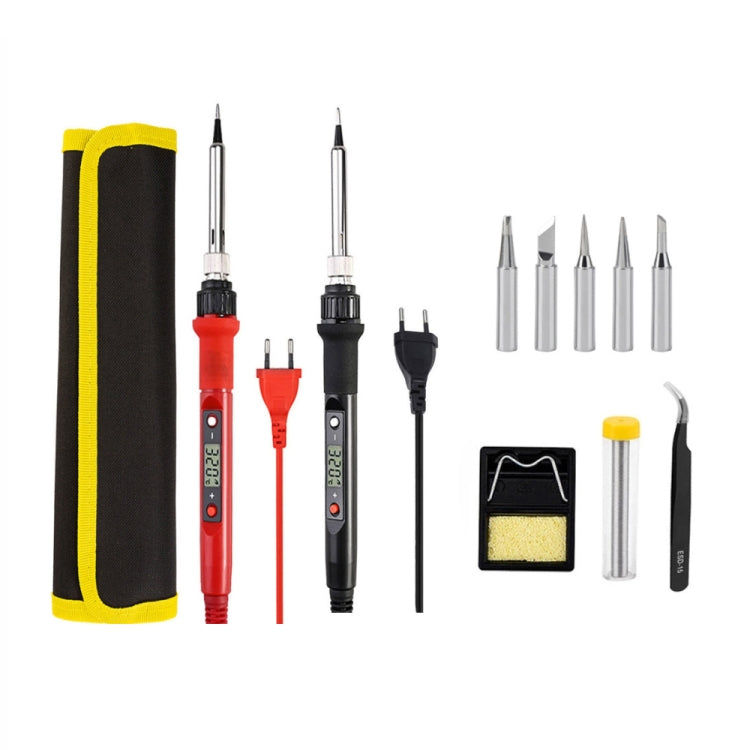 10pcs/ Set 80W Internal Heating Welding Digital Display Soldering Iron Temperature Adjustment Set