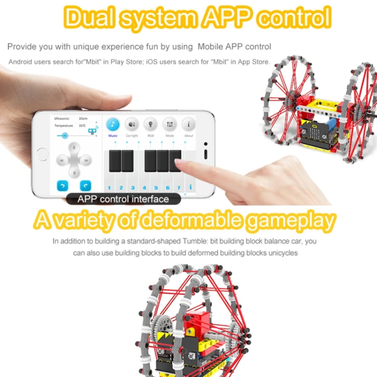 Yahboom Micro: Bit Self-Balancing Block Building Programmable APP Control Robot Kit Reluova