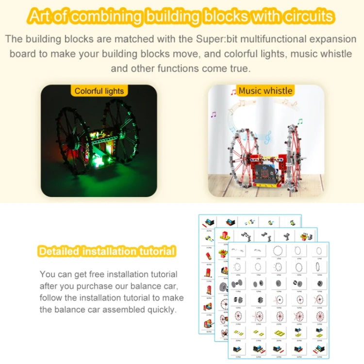 Yahboom Micro: Bit Self-Balancing Block Building Programmable APP Control Robot Kit Reluova