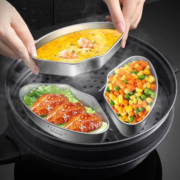 Kacheeg Stainless Steel Fan-Shaped Steamer Tray Household Childrens Supplementary Food Steampak Reluova