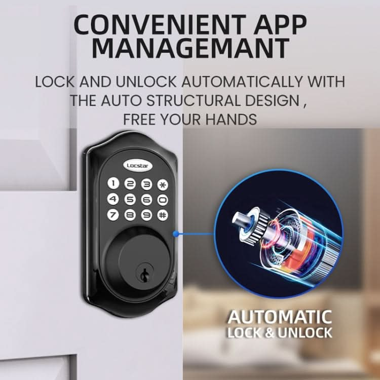 LOCSTAR C88 Bluetooth Remote Tuya Automatic Smart Electronic Password Door Lock Reluova