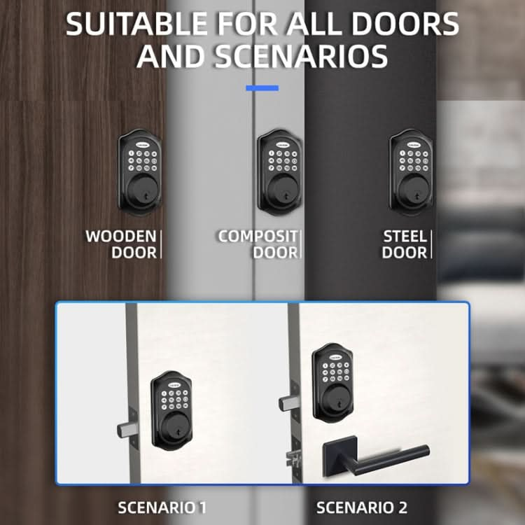 LOCSTAR C88 Bluetooth Remote Tuya Automatic Smart Electronic Password Door Lock Reluova