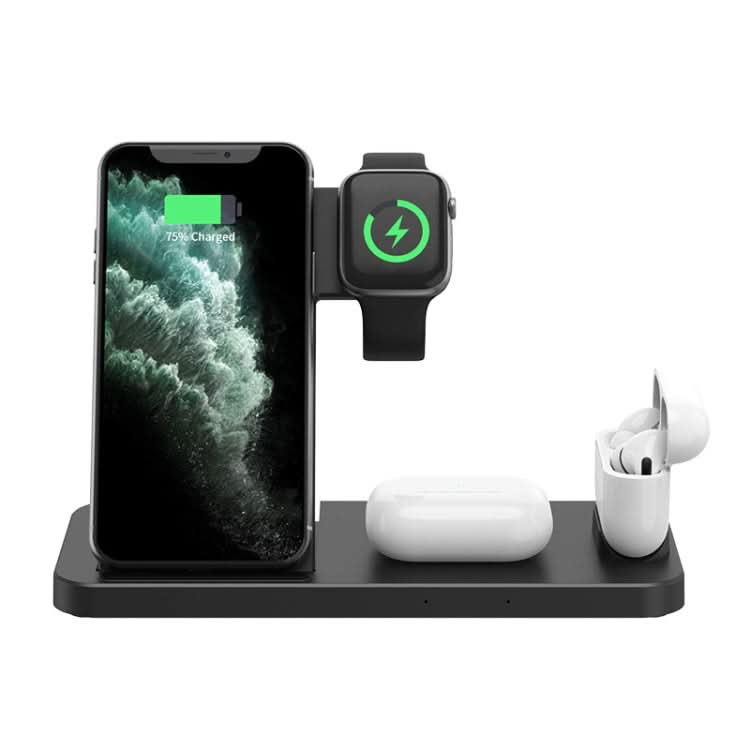 4-in-1 Foldable Desktop Mobile Phone Watch Earphones Wireless Charger