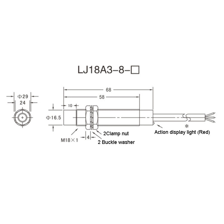 OMCH LJ18A3-8-Z/BX DC NPN 3-Wire Normally Open Sensors Inductive M18 Proximity Switch Reluova