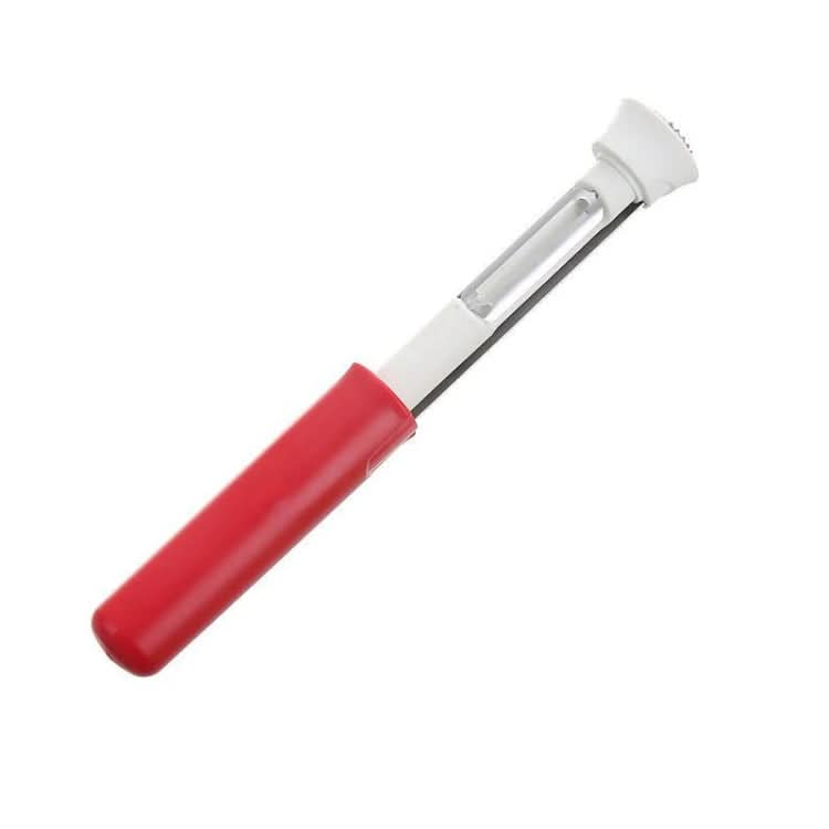 2 In 1 Fruit Peeling & Core Pumping Tool Stainless Steel Vegetable Corer(Red White)-Reluova