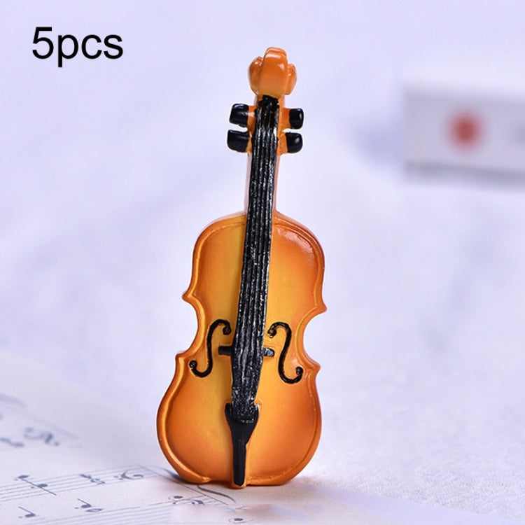 5pcs Micro Landscape Simulation Musical Instrument Resin Ornament Miniature Desktop Decoration