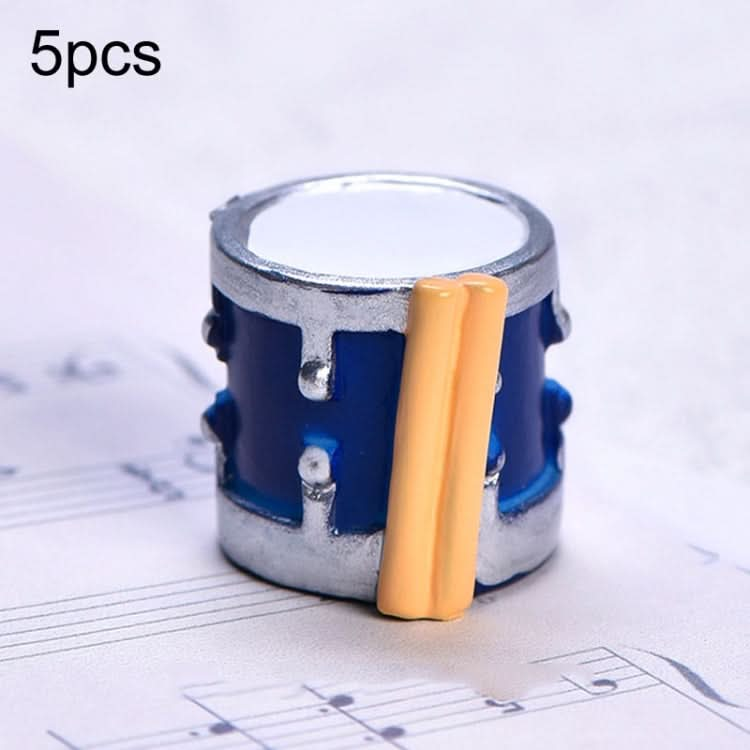 5pcs Micro Landscape Simulation Musical Instrument Resin Ornament Miniature Desktop Decoration, Style: No.4 Jazz Drum-Reluova