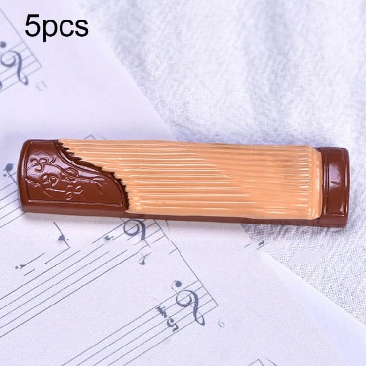 5pcs Micro Landscape Simulation Musical Instrument Resin Ornament Miniature Desktop Decoration, Style: No.2 Guzheng-Reluova