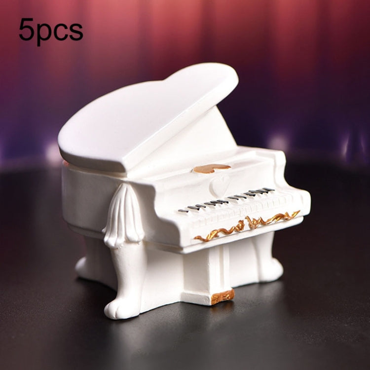 5pcs Micro Landscape Simulation Musical Instrument Resin Ornament Miniature Desktop Decoration