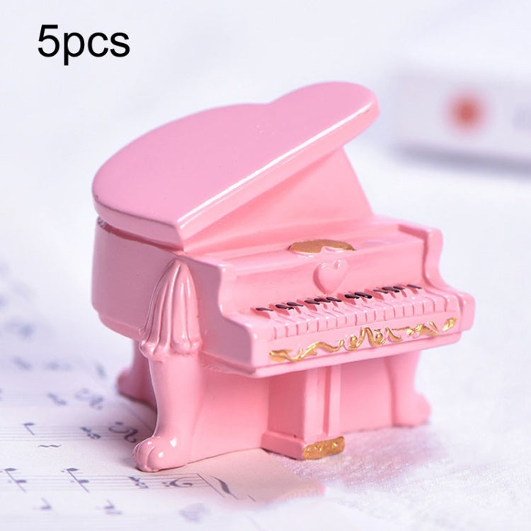 5pcs Micro Landscape Simulation Musical Instrument Resin Ornament Miniature Desktop Decoration