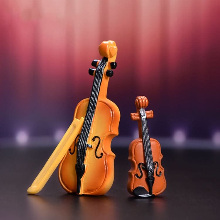 5pcs Micro Landscape Simulation Musical Instrument Resin Ornament Miniature Desktop Decoration, Style: No.1 Bow-Reluova