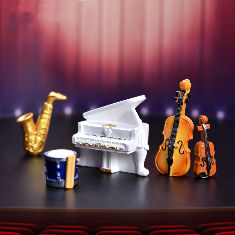 5pcs Micro Landscape Simulation Musical Instrument Resin Ornament Miniature Desktop Decoration