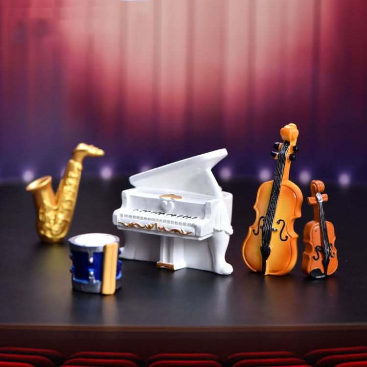 5pcs Micro Landscape Simulation Musical Instrument Resin Ornament Miniature Desktop Decoration, Style: No.11 Drum-Reluova