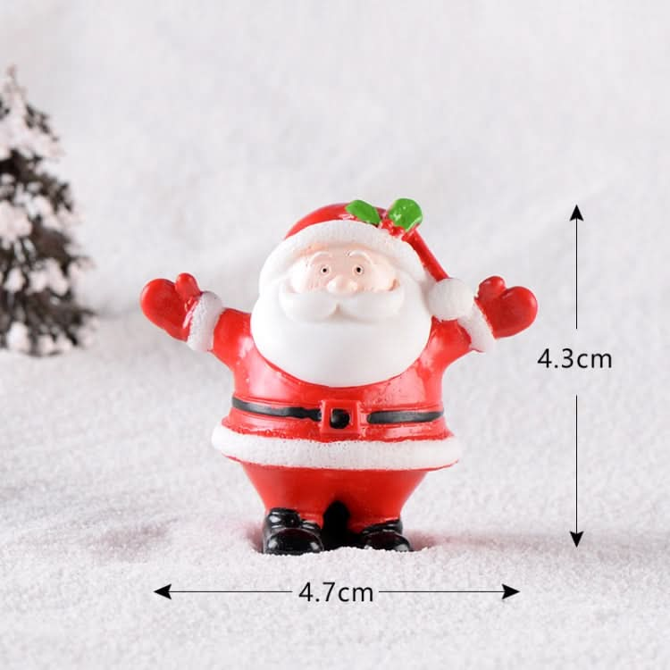 5pcs Christmas Decoration Accessories Micro Landscape Christmas Gift Resin Small Ornament, Style: Santa Claus No.2-Reluova