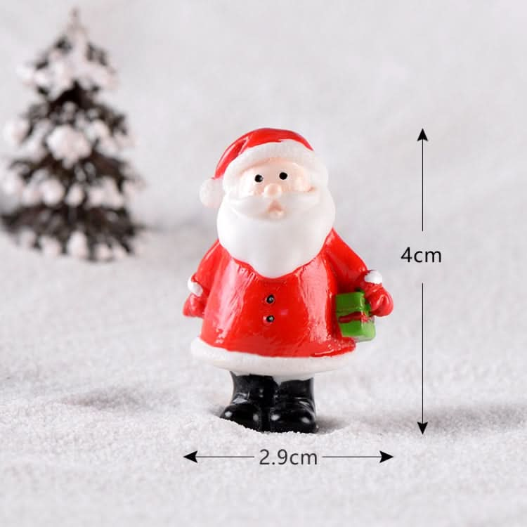 5pcs Christmas Decoration Accessories Micro Landscape Christmas Gift Resin Small Ornament, Style: Santa No.3-Reluova