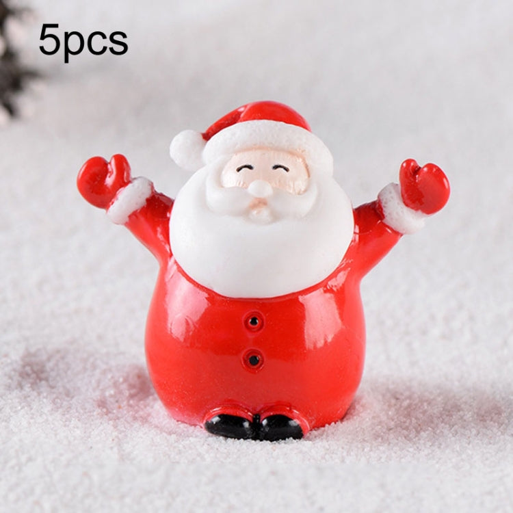 5pcs Christmas Decoration Accessories Micro Landscape Christmas Gift Resin Small Ornament