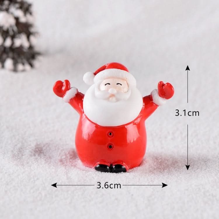 5pcs Christmas Decoration Accessories Micro Landscape Christmas Gift Resin Small Ornament, Style: Santa Claus No.5-Reluova