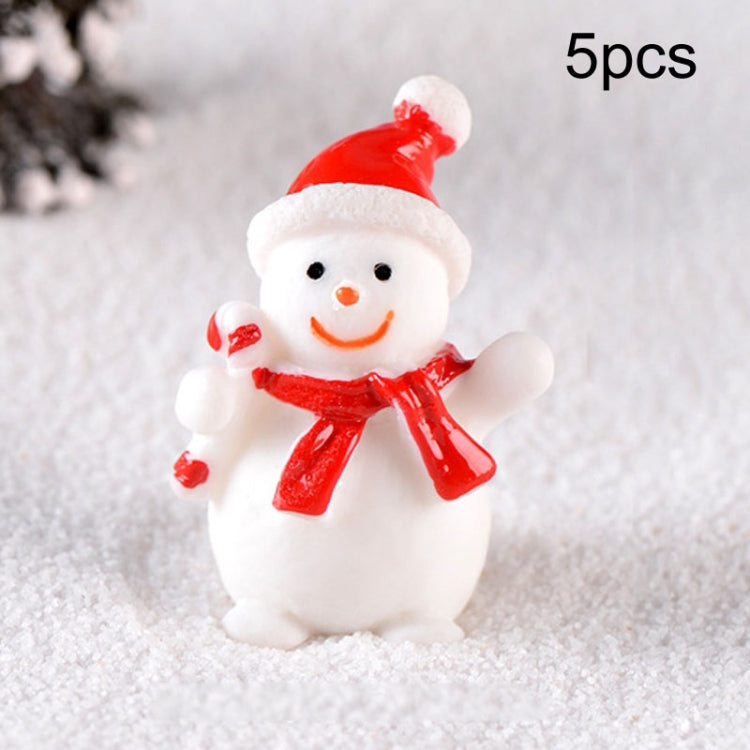 5pcs Christmas Decoration Accessories Micro Landscape Christmas Gift Resin Small Ornament