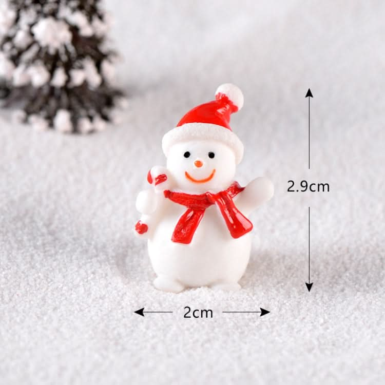 5pcs Christmas Decoration Accessories Micro Landscape Christmas Gift Resin Small Ornament, Style: Christmas Snowman No.10-Reluova