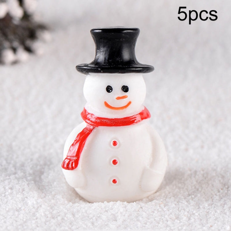 5pcs Christmas Decoration Accessories Micro Landscape Christmas Gift Resin Small Ornament