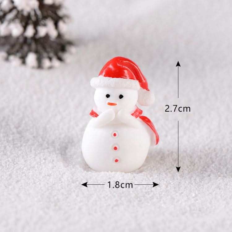 5pcs Christmas Decoration Accessories Micro Landscape Christmas Gift Resin Small Ornament, Style: Christmas Snowman No.12-Reluova