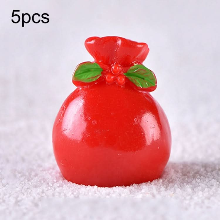 5pcs Christmas Decoration Accessories Micro Landscape Christmas Gift Resin Small Ornament, Style: Gift Bag No.3-Reluova