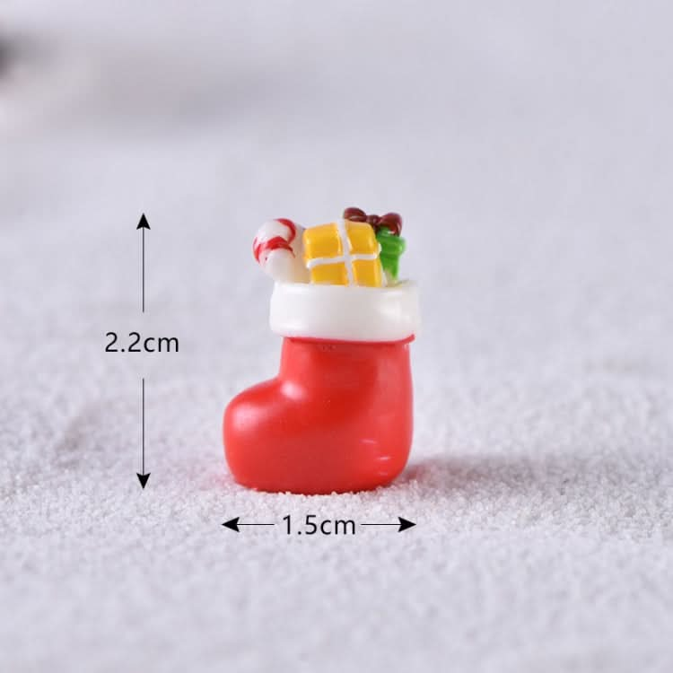 5pcs Christmas Decoration Accessories Micro Landscape Christmas Gift Resin Small Ornament, Style: Socks No.5-Reluova